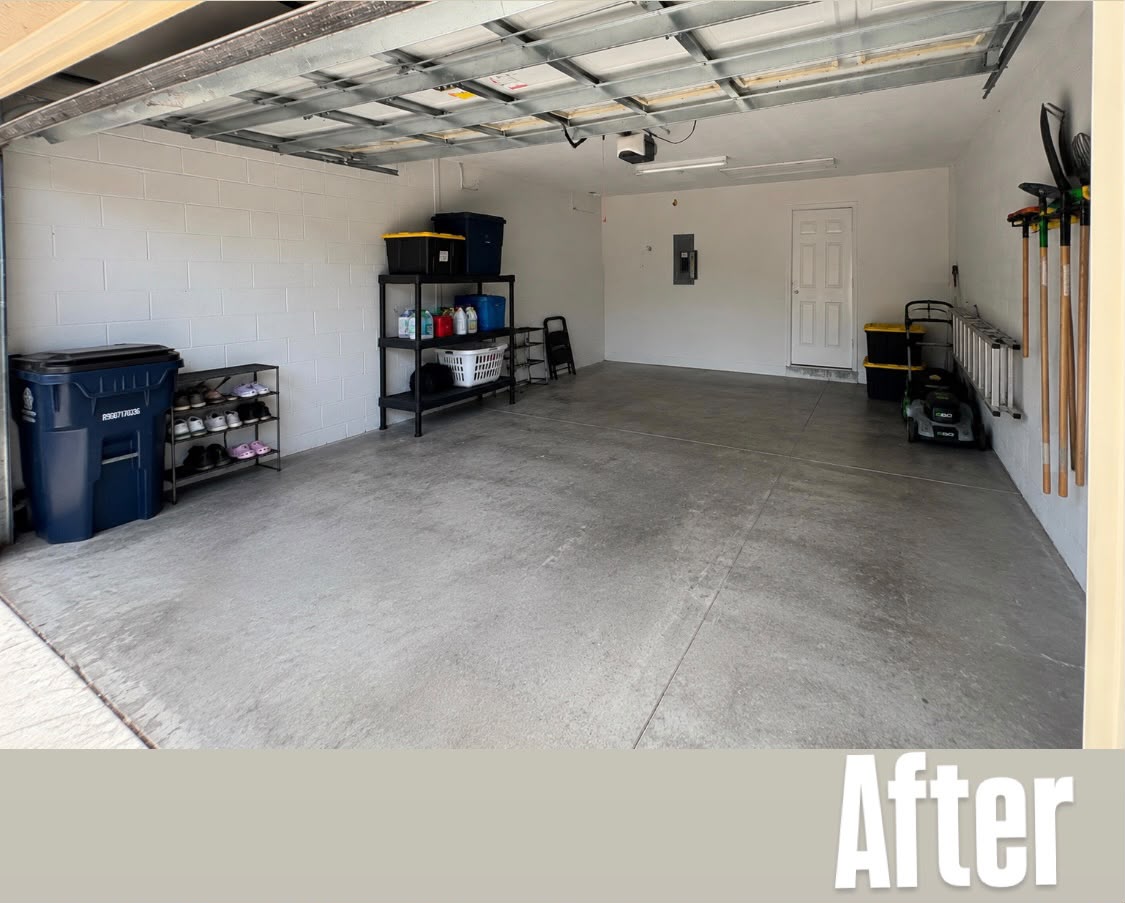 Clean, empty garage after junk removal