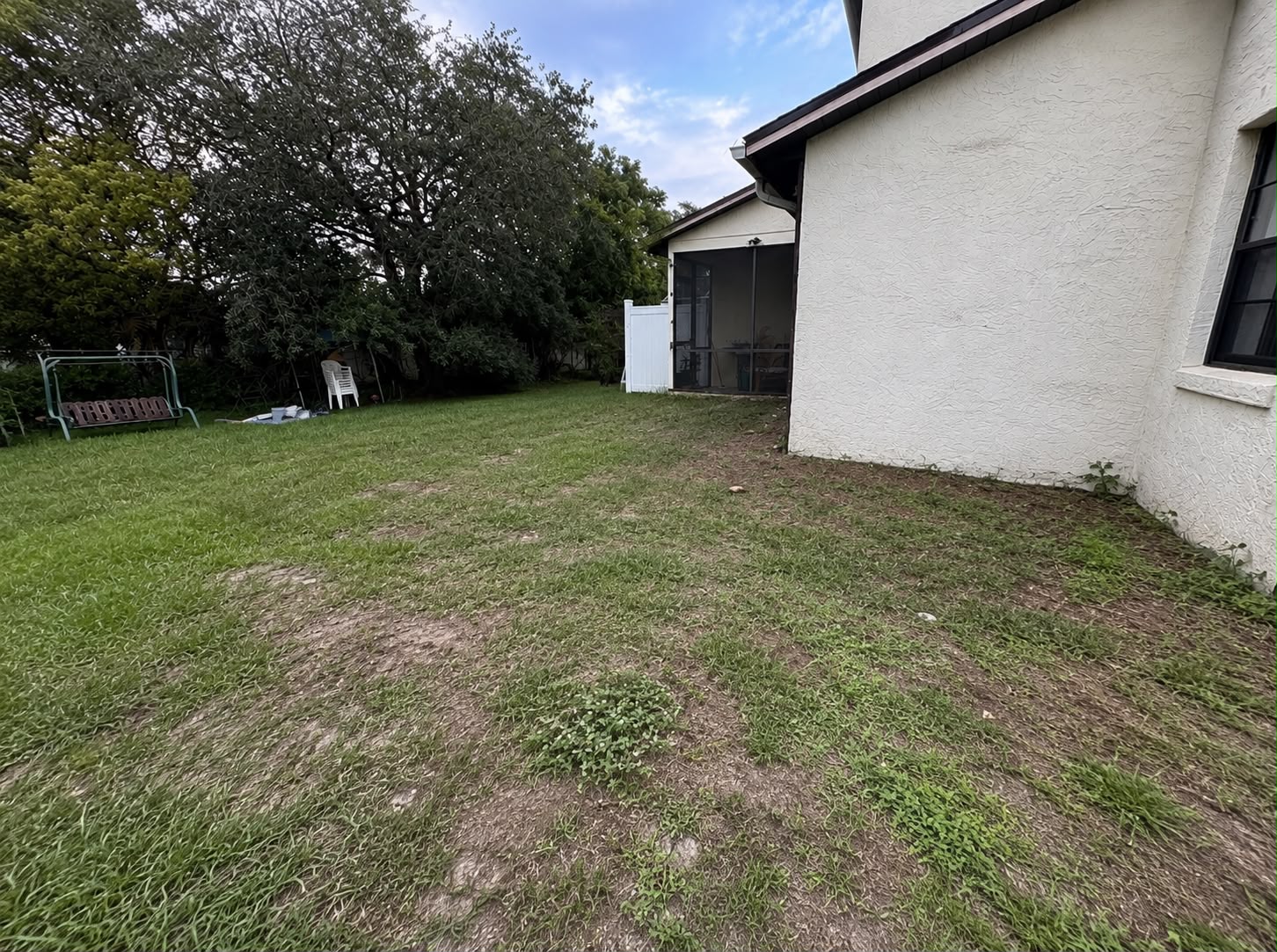 Clear backyard after deck debris was hauled away